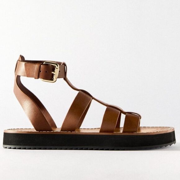 ZARA LEATHER FISHERMAN SANDALS - Picture 8 of 10